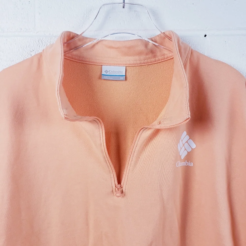 Columbia Women's 3X Trek French Terry Half Zip Pullover Sweatshirt Orange‎ - Picture 4 of 10